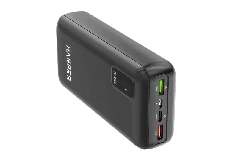 Универсальная мобильная батарея HARPER PB-0030, 30000 mAh, 2xUSB, PD+QC3.0, черный